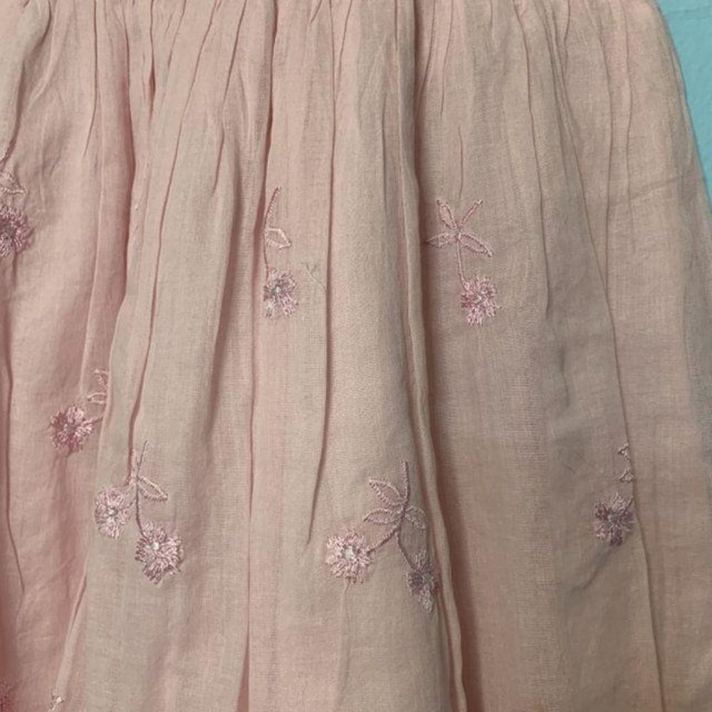 EARLY DAYS Girls Embroidered Dress 12-18 months Pink Scalloped Hem Toddler Girl - Picture 3 of 7